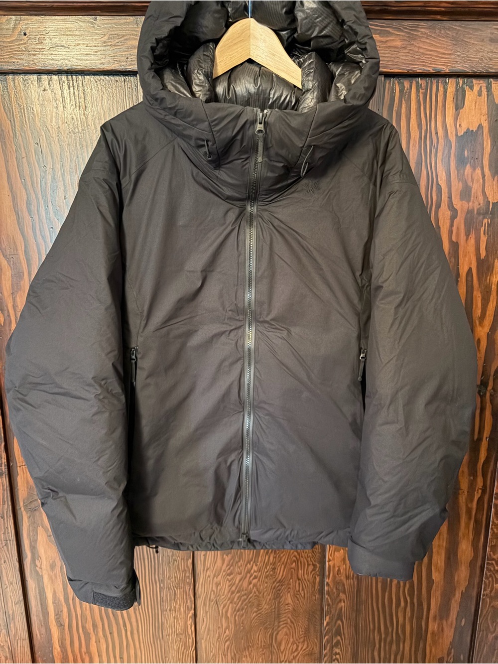 Goldwin Men's Goose Down Hooded Winter Jacket - Black